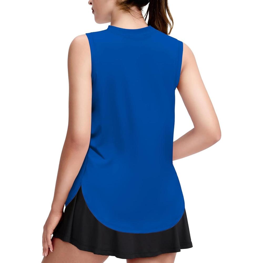 imageZaclotre Girls Athletic Tank Tops HighLow Hem Loose Fit Summer Top Kids Sleeveless Sport Shirts 514 YearsRoyal Blue