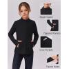 Zaclotre Girls Fleece Jacket with 4 Pockets Long Sleeve Zip Up Warm Athletic Winter Coat Kids Sweatshirt for 5-14 Y(Black)