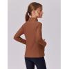 Zaclotre Girls Fleece Jacket with 4 Pockets Long Sleeve Zip Up Warm Athletic Winter Coat Kids Sweatshirt for 5-14 Y(Brown)