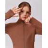 Zaclotre Girls Fleece Jacket with 4 Pockets Long Sleeve Zip Up Warm Athletic Winter Coat Kids Sweatshirt for 5-14 Y(Brown)