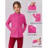 Zaclotre Girls Fleece Jacket with 4 Pockets Long Sleeve Zip Up Warm Athletic Winter Coat Kids Sweatshirt for 5-14 Y(Hot Pink)