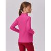 Zaclotre Girls Fleece Jacket with 4 Pockets Long Sleeve Zip Up Warm Athletic Winter Coat Kids Sweatshirt for 5-14 Y(Hot Pink)