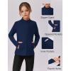 Zaclotre Girls Fleece Jacket with 4 Pockets Long Sleeve Zip Up Warm Athletic Winter Coat Kids Sweatshirt for 5-14 Y(Navy Blue)