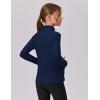 Zaclotre Girls Fleece Jacket with 4 Pockets Long Sleeve Zip Up Warm Athletic Winter Coat Kids Sweatshirt for 5-14 Y(Navy Blue)