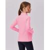 Zaclotre Girls Fleece Jacket with 4 Pockets Long Sleeve Zip Up Warm Athletic Winter Coat Kids Sweatshirt for 5-14 Y(Pink)