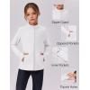 Zaclotre Girls Fleece Jacket with 4 Pockets Long Sleeve Zip Up Warm Athletic Winter Coat Kids Sweatshirt for 5-14 Y(White)