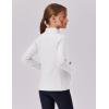 Zaclotre Girls Fleece Jacket with 4 Pockets Long Sleeve Zip Up Warm Athletic Winter Coat Kids Sweatshirt for 5-14 Y(White)