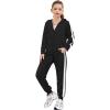 Zaclotre Girls 2 Piece Outfits Sweatsuit Zip Up Hoodie Sweatshirt and Sweatpant Tracksuit Athletic Jogger Sets(Black)