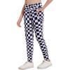 Zaclotre Girls Athletic Leggings Cross High Waisted Yoga Pants for Kids Dance Workout Running Tights with Pockets(Plaid Black and White)