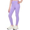 Zaclotre Girls Athletic Leggings Kids High Waisted Activewear Dance Workout Running Yoga Pants(Purple)