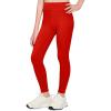 Zaclotre Girls Athletic Leggings Kids High Waisted Activewear Dance Workout Running Yoga Pants(Red)
