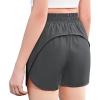 Zaclotre Girls Athletic Shorts with Zipper Pockets 2 in 1 Kid Workout Running Volleyball Soccer Shorts with Liner(Grey)