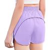Zaclotre Girls Athletic Shorts with Zipper Pockets 2 in 1 Kid Workout Running Volleyball Soccer Shorts with Liner(Lilac)
