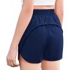 Zaclotre Girls Athletic Shorts with Zipper Pockets 2 in 1 Kid Workout Running Volleyball Soccer Shorts with Liner(Navy Blue)