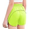 Zaclotre Girls Athletic Shorts with Zipper Pockets 2 in 1 Kid Workout Running Volleyball Soccer Shorts with Liner(Neon Green)