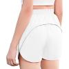 Zaclotre Girls Athletic Shorts with Zipper Pockets 2 in 1 Kid Workout Running Volleyball Soccer Shorts with Liner(White)