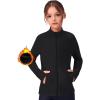 Zaclotre Girls Fleece Jacket with 4 Pockets Long Sleeve Zip Up Warm Athletic Winter Coat Kids Sweatshirt for 5-14 Y(Black)