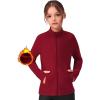Zaclotre Girls Fleece Jacket with 4 Pockets Long Sleeve Zip Up Warm Athletic Winter Coat Kids Sweatshirt for 5-14 Y(Red)