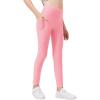 Zaclotre Girls Fleece Lined Leggings Warm Winter Running Tights for Kids High Waist Athletic Yoga Pants with Pockets(Pink)