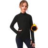 Zaclotre Girls Fleece Long Sleeve Shirts Half Zip Pullover Sweatshirt with Pockets Kids Athletic Winter Jacket(Black)