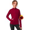 Zaclotre Girls Fleece Long Sleeve Shirts Half Zip Pullover Sweatshirt with Pockets Kids Athletic Winter Jacket(Dark Red)