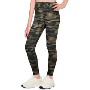 Zaclotre Girls Athletic Leggings Kids High Waisted Activewear Dance Workout Running Yoga Pants(Brown Camouflage)