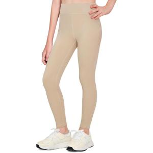 Zaclotre Girls Athletic Leggings Kids High Waisted Activewear Dance Workout Running Yoga Pants(Khaki)