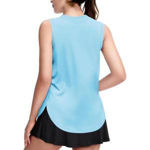 Zaclotre Girls Athletic Tank Tops High-Low Hem Loose Fit Summer Top Kids Sleeveless Sport Shirts 5-14 Years(Blue)