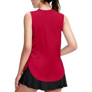 Zaclotre Girls Athletic Tank Tops High-Low Hem Loose Fit Summer Top Kids Sleeveless Sport Shirts 5-14 Years(Red)
