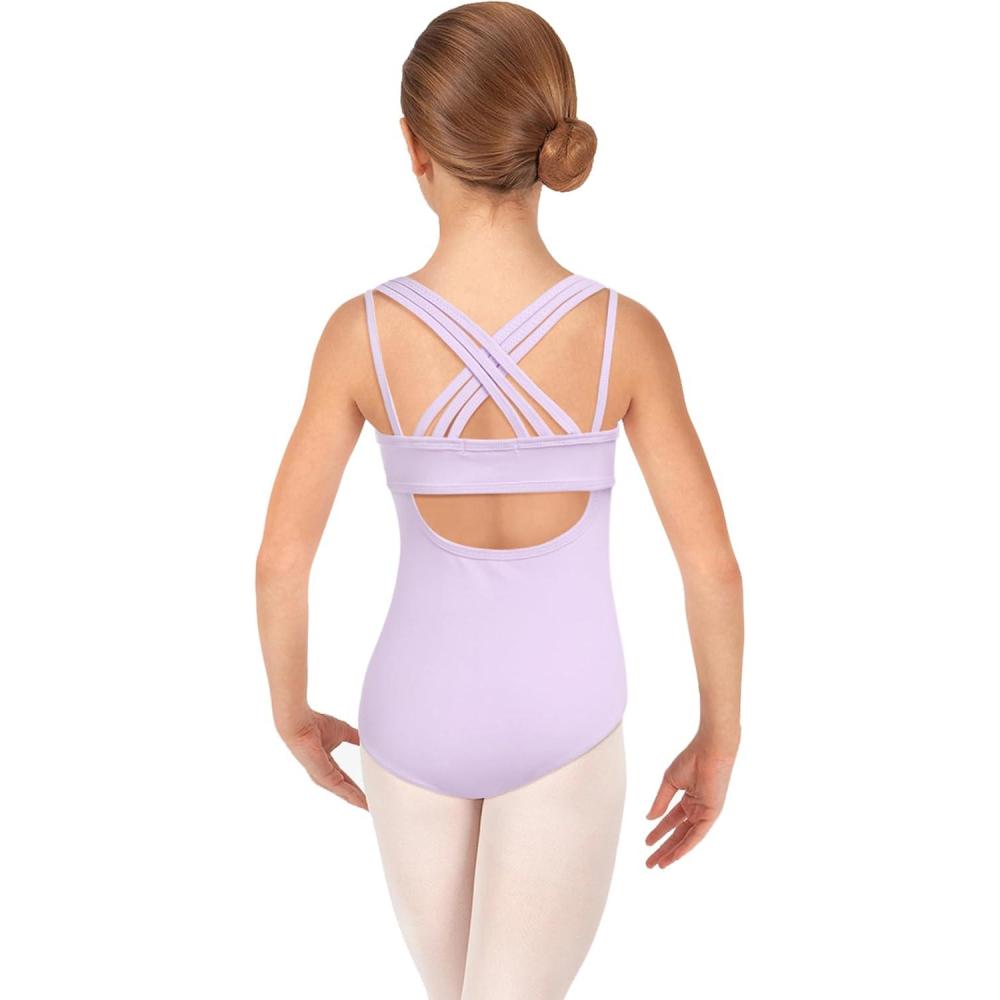 imageZaclotre Ballet Leotard for Girls Crisscross Straps Gymnastic Outfits Hollow Back Dance LeotardsPurple