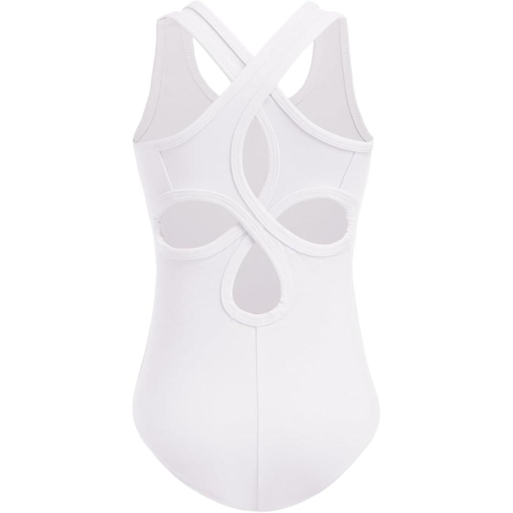 imageZaclotre Ballet Leotards for Girls Hollow Back Sleeveless Dance Outfits Gymnastics Leotard Tank BodysuitWhite