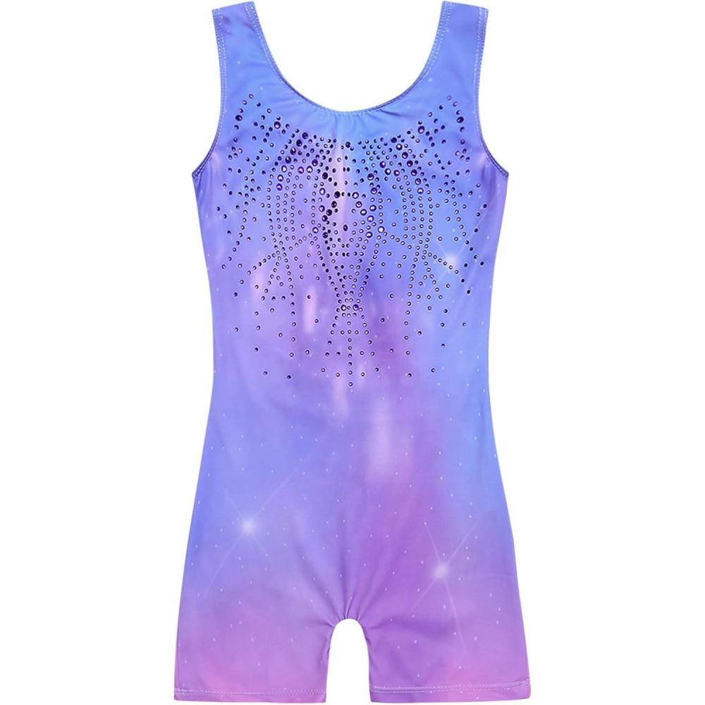 imageZaclotre Kid Girls Gymnastic Leotard Sparkly Shiny Diamond Ballet Dance One Piece OutfitShiny Multicolor