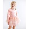 Zaclotre Girls Ballet Leotards 4-Layers Tiered Long Sleeve Dance Tutu Dresses Party Costumes for Ballerina(Ballet Pink)