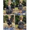 Zaclotre Girls Ballet Leotards 4-Layers Tiered Long Sleeve Dance Tutu Dresses Party Costumes for Ballerina(Black)