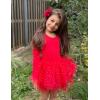 Zaclotre Girls Ballet Leotards 4-Layers Tiered Long Sleeve Dance Tutu Dresses Party Costumes for Ballerina(Red)