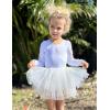 Zaclotre Girls Ballet Leotards 4-Layers Tiered Long Sleeve Dance Tutu Dresses Party Costumes for Ballerina(White)