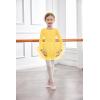 Zaclotre Girls Ballet Leotards 4-Layers Tiered Long Sleeve Dance Tutu Dresses Party Costumes for Ballerina(Yellow)