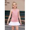 Zaclotre Girls Cross Back Hollow Tank Tops for Sports Workout Racerback Sleeveless Athletic Shirts(Pink)