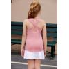 Zaclotre Girls Cross Back Hollow Tank Tops for Sports Workout Racerback Sleeveless Athletic Shirts(Pink)