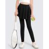 Zaclotre Girls Leggings with Pocket High Waisted Stretchy Tennis Golf Athletic Flowy Skirted Legging for Kid