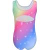Zaclotre Kid Girls Gymnastic Leotard Sparkly Diamond Color Gradient Ballet Dance One Piece Outfit(Rainbow)