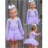 Zaclotre Kid Girls Long Sleeve Leotards Ballet Dance Sparkly Tutu Dress Ballerina Outfits(Lilac)