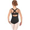 Zaclotre Ballet Leotard for Girls Crisscross Straps Gymnastic Outfits Hollow Back Dance Leotards(Black)