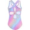 Zaclotre Ballet Leotards for Girls Hollow Back Sleeveless Dance Outfits Gymnastics Leotard Tank Bodysuit(Rainbow Leopard)