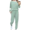 Zaclotre Girls 2 Piece Outfit Fall Long Sleeve Sweatshirt and Jogger Pants with Pockets Kids Tracksuit Sweatsuit Set(Light Green)