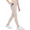 Zaclotre Girls Athletic Leggings with 4 Pockets High Waist Tights Kids Workout Yoga Pants for Running Dance(Beige)
