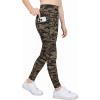 Zaclotre Girls Athletic Leggings with 4 Pockets High Waist Tights Kids Workout Yoga Pants for Running Dance(Brown Camouflage)