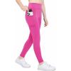 Zaclotre Girls Athletic Leggings with 4 Pockets High Waist Tights Kids Workout Yoga Pants for Running Dance(Hot Pink)
