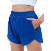 Zaclotre Girls Athletic Shorts with Zipper Pockets High Waisted Running Shorts Soccer Gym Sports Active Short for Kids(Royal Blue)
