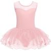 Zaclotre Girls Ballet Leotards Sparkly Sleevesless Mesh Dance Dress Tutu Ballerina Costume for Kids(Ballet Pink)
